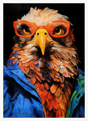 Tablou înramat „Eagle Hipster Watercolor Animal Art” de Justyna Jaszke