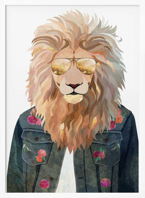 Tablou înramat „Golden fashion lion 3” de Sarah Manovski