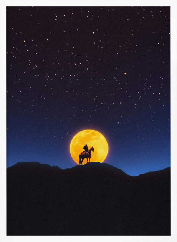 Tablou înramat „The Rider and the Moon” de Taudalpoi
