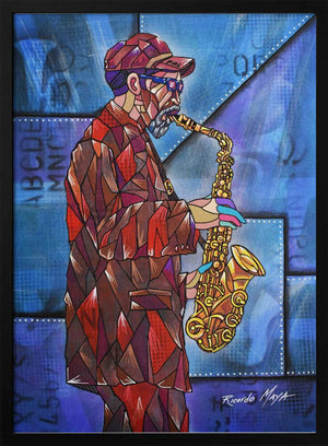 Tablou înramat „Sax man” de Ricardo Maya