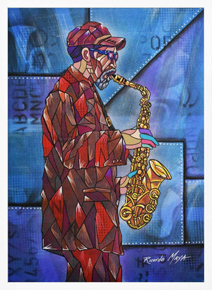 Tablou înramat „Sax man” de Ricardo Maya