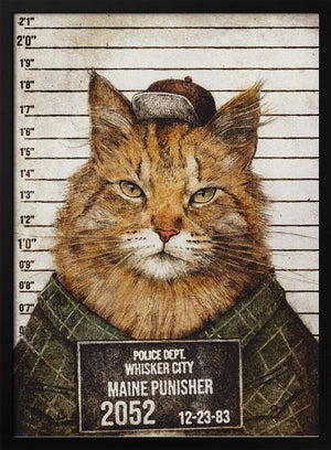 Tablou înramat „Cat In A Police Lineup” de Mike Koubou