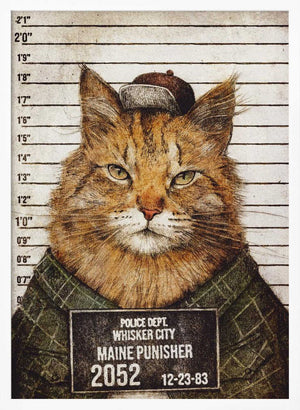 Tablou înramat „Cat In A Police Lineup” de Mike Koubou