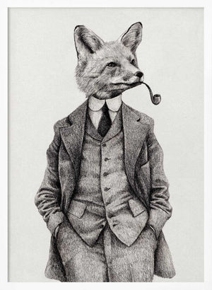 Tablou înramat „The Vintage-style Fox” de Mike Koubou