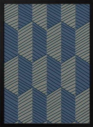 Tablou înramat „Geometric Pattern with Repeating Rhombus Shapes” de Annick