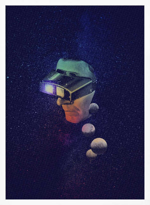 Tablou înramat „VR Headset In Outer Space” de Dominik Przerwa