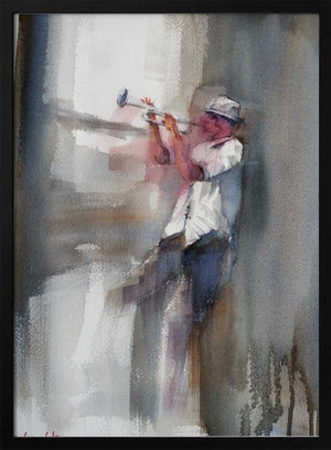 Tablou înramat „A Musician Playing The Trumpet” de Giorgio Gosti