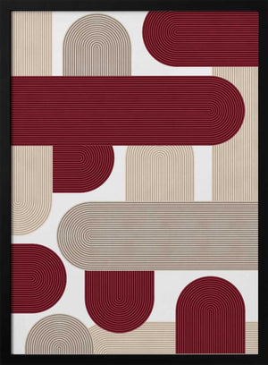 Tablou înramat „Curved Stripes Harmony” de Vitor Costa