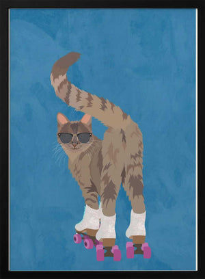 Tablou înramat „CAT ROLLERSKATING” de Sarah Manovski