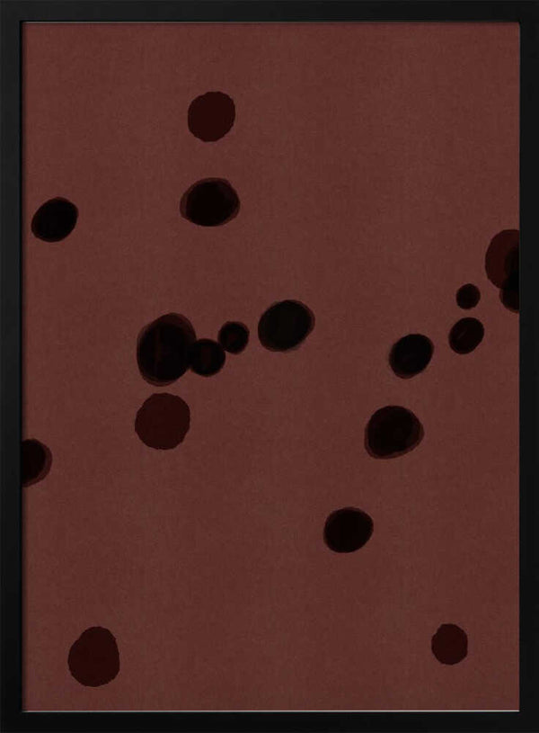 Tablou înramat „Dark Cocoa Dots” de Mela Patterns