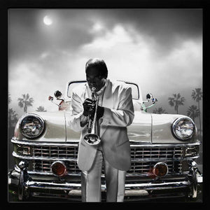 Tablou înramat „JAZZ  HORNPLAYER” de LARRY BUTTERWORTH