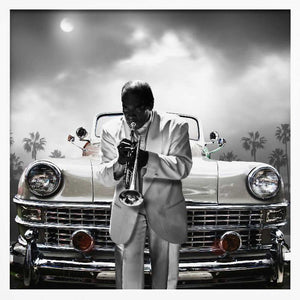 Tablou înramat „JAZZ  HORNPLAYER” de LARRY BUTTERWORTH