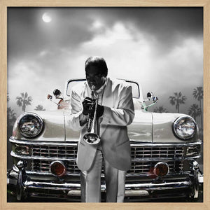 Tablou înramat „JAZZ  HORNPLAYER” de LARRY BUTTERWORTH