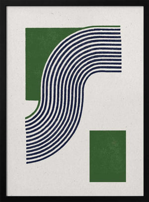 Tablou înramat „Moden Green Line Objects No.11” de THE MIUUS STUDIO