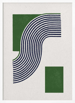 Tablou înramat „Moden Green Line Objects No.11” de THE MIUUS STUDIO