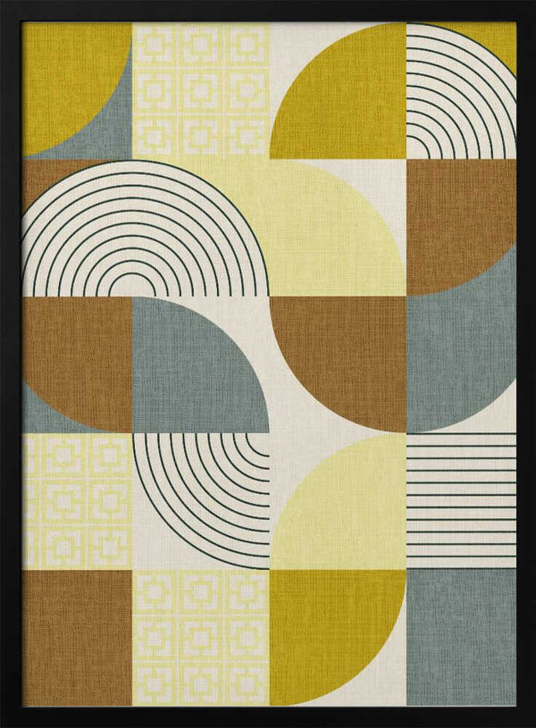 Tablou înramat „Palm Springs Desert Shapes Mustard” de Alexandra Weise