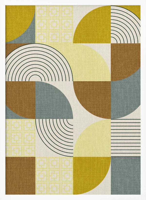 Tablou înramat „Palm Springs Desert Shapes Mustard” de Alexandra Weise