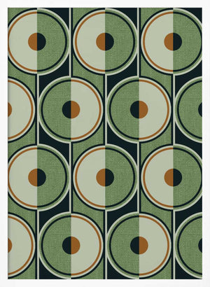 Tablou înramat „Retro Circles Green” de Alexandra Weise