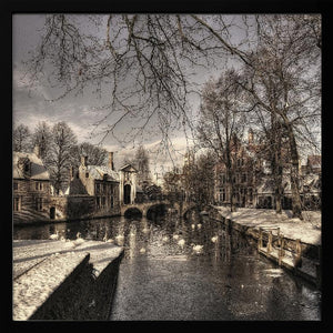 Tablou înramat „Bruges in Christmas dress” de Yvette Depaepe
