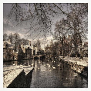 Tablou înramat „Bruges in Christmas dress” de Yvette Depaepe