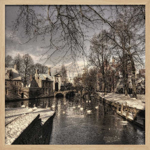 Tablou înramat „Bruges in Christmas dress” de Yvette Depaepe