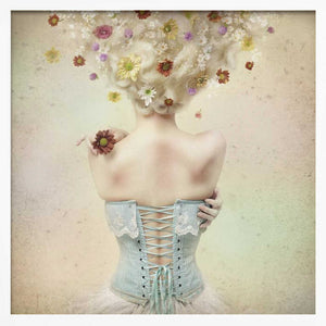 Tablou înramat „Girl of the flower garden” de Kiyo Murakami