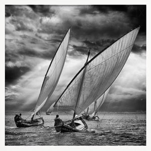 Tablou înramat „Sailboats and Light” de Angel Villalba