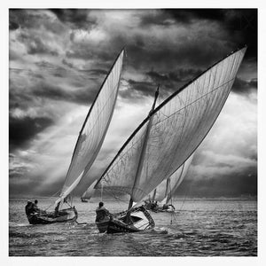 Tablou înramat „Sailboats and Light” de Angel Villalba