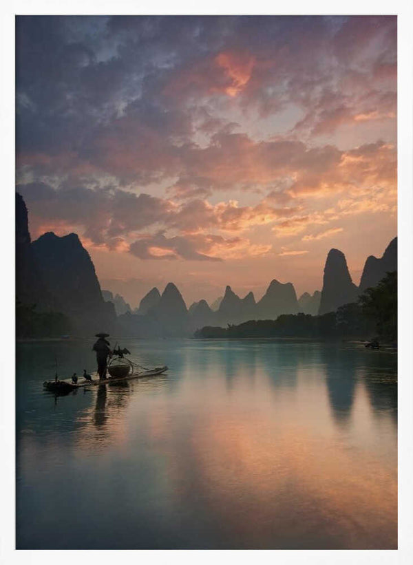 Tablou înramat „Li River Sunrise” de Yan Zhang