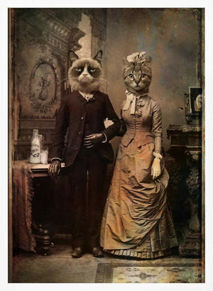Tablou înramat „Cat Couple” de DDiArte