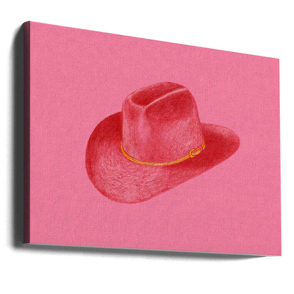 Tablou canvas „Red Stetson On Pink” de Anyone Can Yeehaw