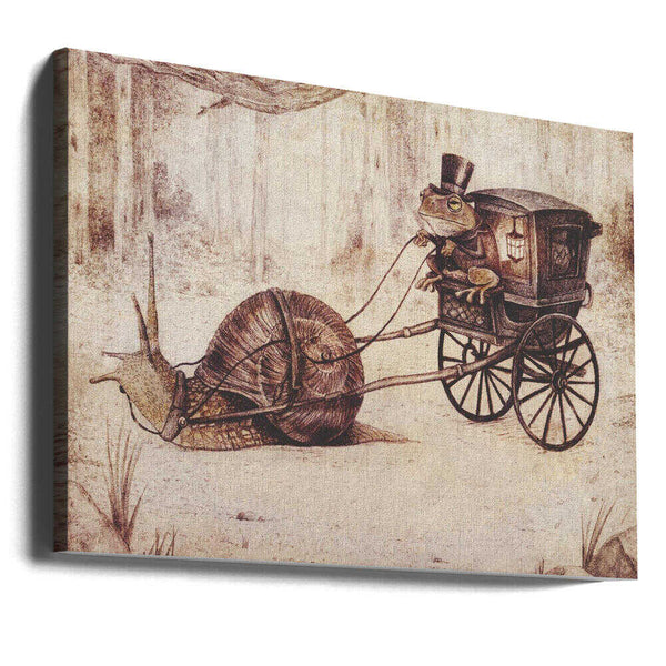 Tablou canvas „The Snail Express” de Mike Koubou