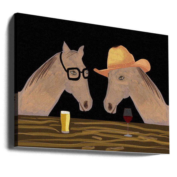 Tablou canvas „Horses at the bar” de Sharyn Bursic