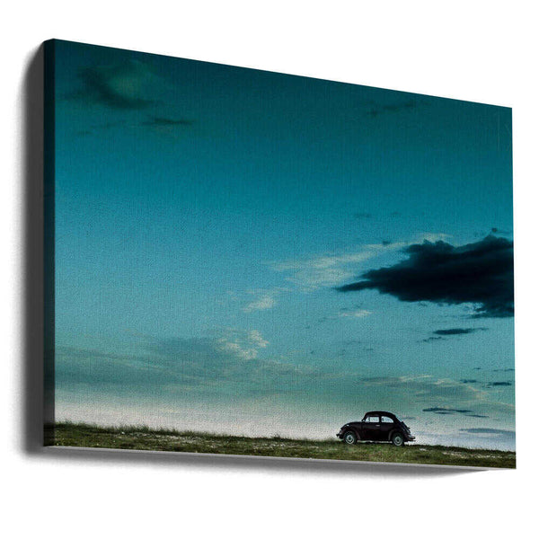 Tablou canvas „The Red VW Beetle” de Camilo Otero