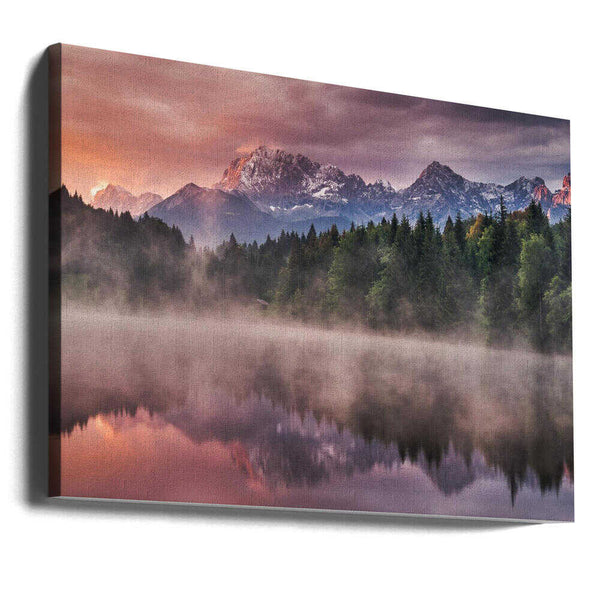 Tablou canvas „Sunrise at the Lake” de Andreas Wonisch