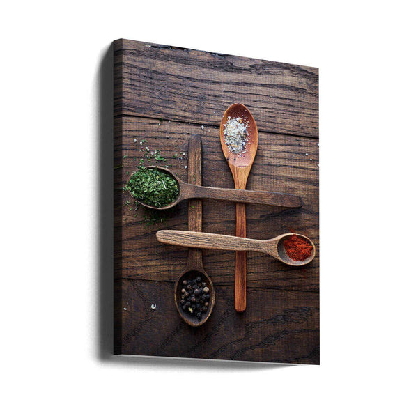 Tablou canvas „Wooden Spoons With Colorful Spices” de Karina Aleksandrova