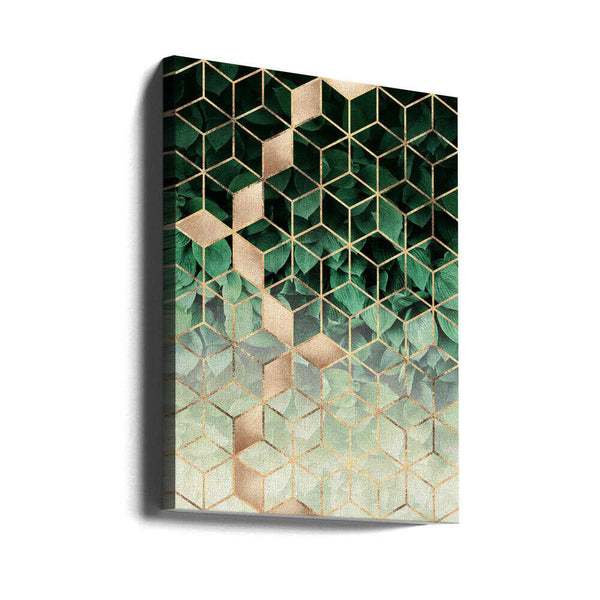 Tablou canvas „Leaves And Cubes” de Elisabeth Fredriksson