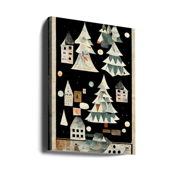 Tablou canvas „A Paper Village At Night” de Treechild