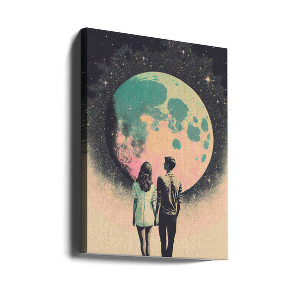 Tablou canvas „Lunar Lovers&#039; Journey” de Treechild
