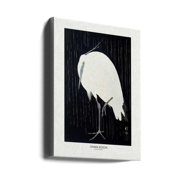 Tablou canvas „Egret In The Rain” de Ohara Koson