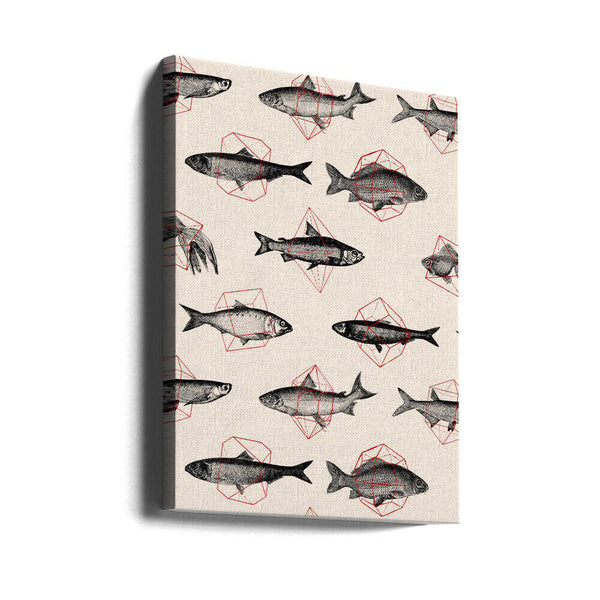 Tablou canvas „Fishes In Geometrics Nº4” de Florent Bodart