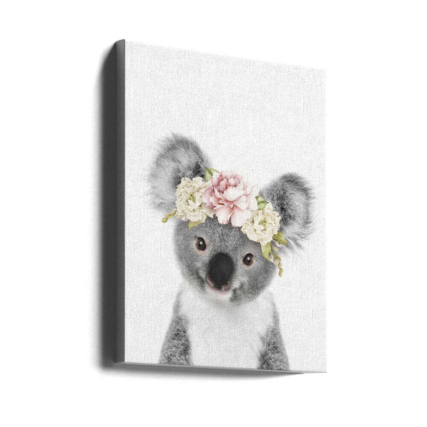 Tablou canvas „Floral Baby Koala” de Lola Peacock