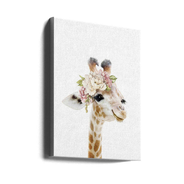 Tablou canvas „Floral Baby Giraffe” de Lola Peacock