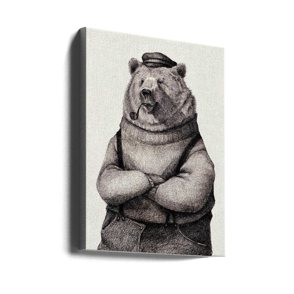 Tablou canvas „Bear In Vintage Attire” de Mike Koubou