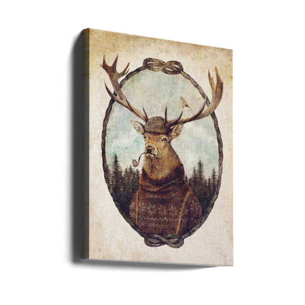 Tablou canvas „Deer Dressed In Cozy Attire” de Mike Koubou