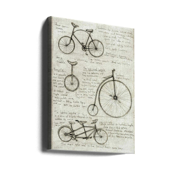 Tablou canvas „Vintage Bicycle Sketches” de Mike Koubou