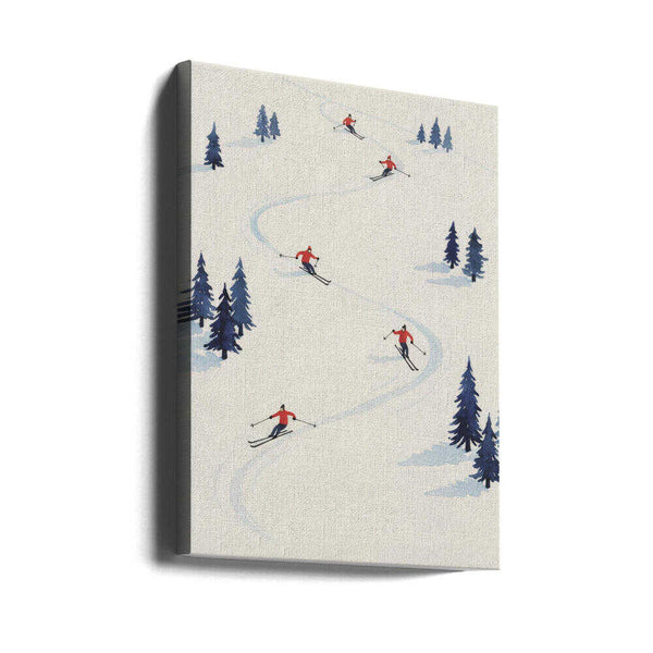 Tablou canvas „Five Skiers” de Andreas Magnusson