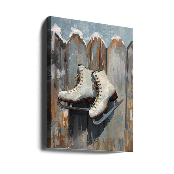 Tablou canvas „Schlittschuhe am Zaun” de Ohkimiko