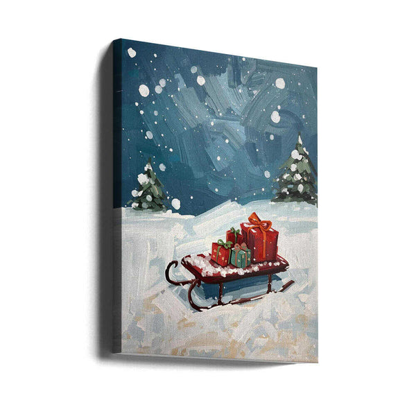 Tablou canvas „Schlitten mit Geschenken” de Ohkimiko