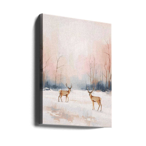 Tablou canvas „Rehe im Winter” de Ohkimiko